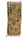 3005 Morrocco Berber boucherouite type/ tribal style with Abstract Tribal Folk Art Motif with Loose central column
