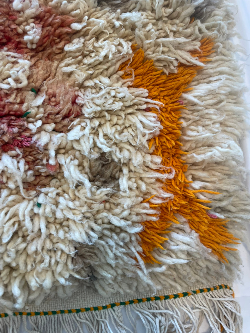 3005 Morrocco Berber boucherouite type/ tribal style with Abstract Tribal Folk Art Motif with Loose central column