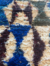 Load image into Gallery viewer, 3029 Morocco Berber/ Boucherouite -influenced shag with Geometric block composition/ repeating vertical and horizontal chevrons