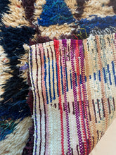 Load image into Gallery viewer, 3029 Morocco Berber/ Boucherouite -influenced shag with Geometric block composition/ repeating vertical and horizontal chevrons