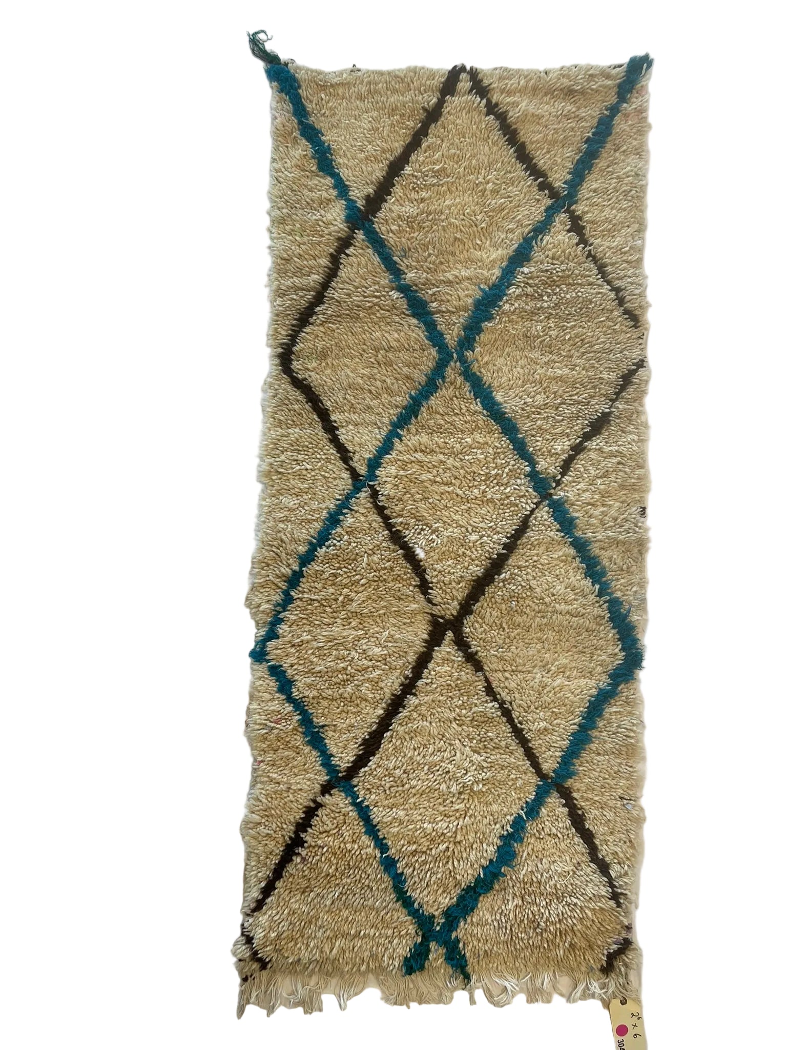 3040 Morocco Berber/ Beni Ourain Style with Large scale diamond tattice/ intersecting X forms