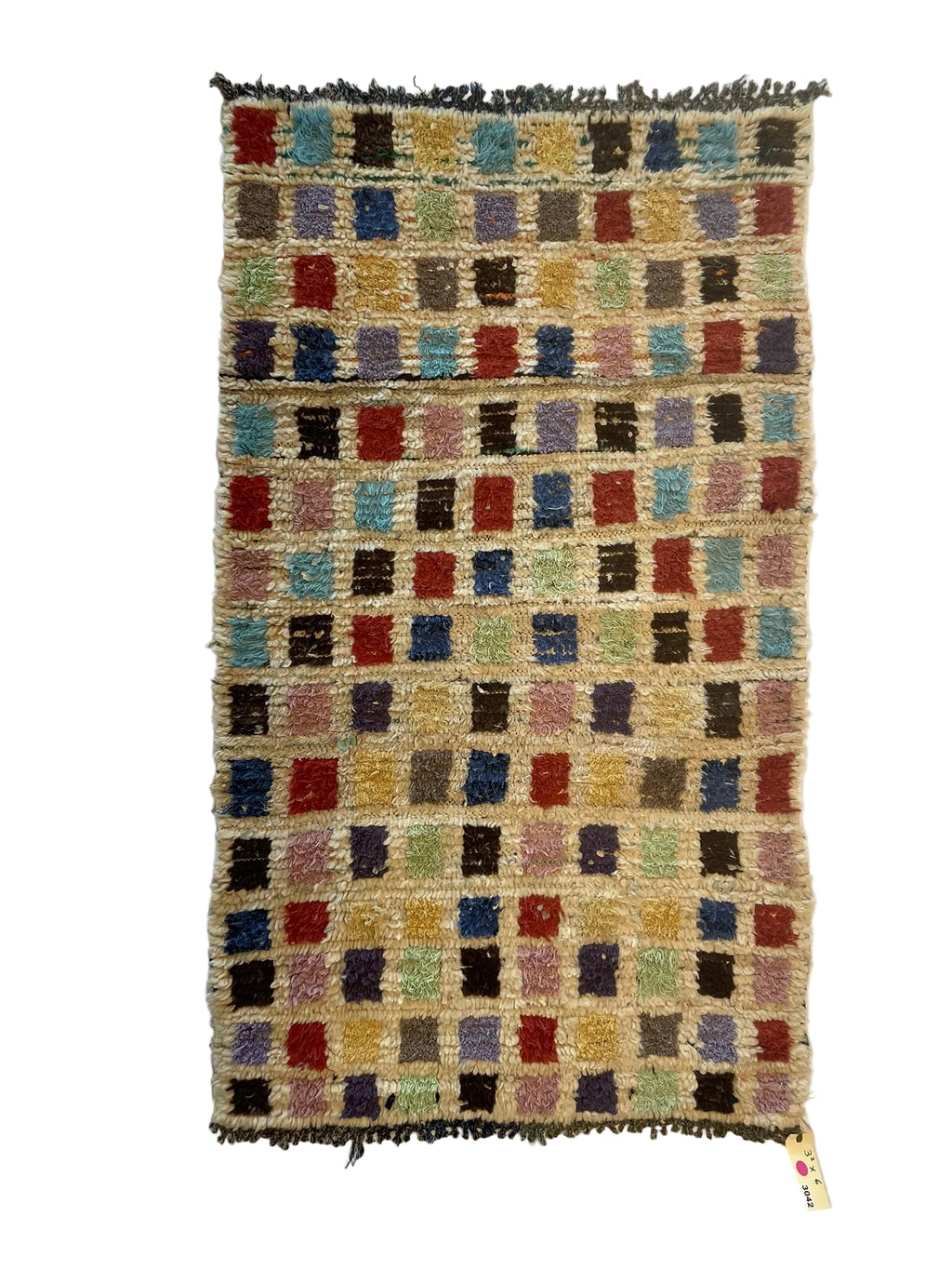 3042 Morocco Berber/ Boucherouite Style  with Grid composition/ checkerboard rhythm