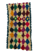 Load image into Gallery viewer, 3043 Morocco Shag in Boucherouite Style with Diamond grid pattern/protective eye motif