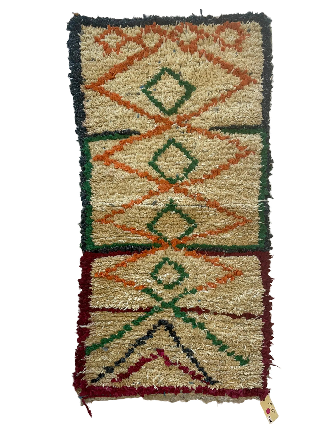 3044 Morocco Berber/ Boucherouite Style  with Repeating diamond motifs/ with zigzag/chevron lines