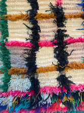 Load image into Gallery viewer, 3045 Morocco Berber/ Boucherouite Style  with Geometric resembling a loose plaid or grid