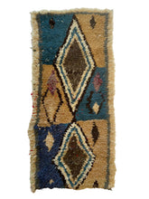 Load image into Gallery viewer, 3050 Morocco  Berber/ Boucherouite Influenced shag with Stacked diamond medallions/ Patchwork-style background blocks