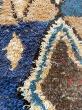Load image into Gallery viewer, 3050 Morocco  Berber/ Boucherouite Influenced shag with Stacked diamond medallions/ Patchwork-style background blocks
