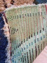 Load image into Gallery viewer, 3050 Morocco  Berber/ Boucherouite Influenced shag with Stacked diamond medallions/ Patchwork-style background blocks