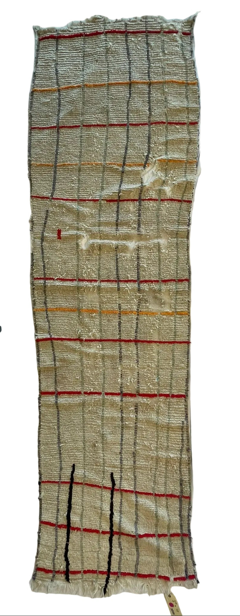 3056 Morocco - Middle Atlas/ Flatweave Berber minimalist style with Linear striped with horizontal bands and vertical pinstripes