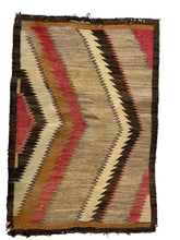 Load image into Gallery viewer, 3061 Morocco - Middle Atlas /High Atlas/ Berber Flatweave Minimalist with Bold Zigzag and chevron bands