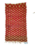 3063 Morocco Middle Atlas/ Berber Boucherouite influenced with All-over diamond lattice/ repating small lozenges arranged in a tight grid.