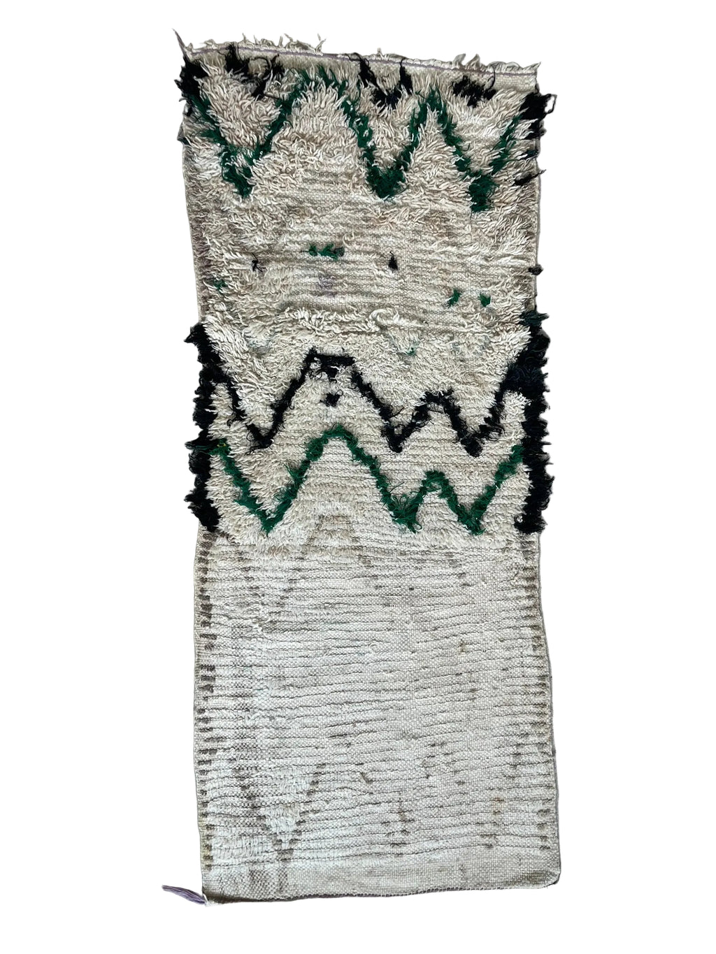 3105 Morocco Berber /Middle Atlas/  Beni Ourain Style  with ZigZag Chevron Bands/ Tribal Geometry/ Irregular Symbolic marks.