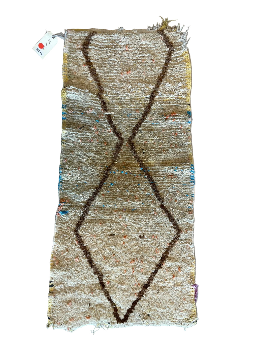 3111 Morocco Middle Atlas/ Beni Ourain Berber with Single Elongated Diamond/ Central Connected Diamon Motif