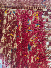 Load image into Gallery viewer, 3112 Morocco / High Atlas/ Azilal Province/ Boucherouite  with Horizontal Bands/ Checkerboard Motif/ stepped and zigzag elements