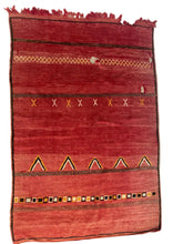 Load image into Gallery viewer, 3120 Morocco/ High Atlas/ Oued Zem Influence with Horizontal Register Bands/ Minimal Geometric Motifs/ Small Triangles/ Cross Motifs