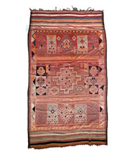 Load image into Gallery viewer, 3126 Morocco/ Oued Zem Region with Panel Compartment Layout/ Large Stepped Central Medallion/ Diamond Motif/ Cross and Lattic Motifs/ Horizontal Striped End Bands