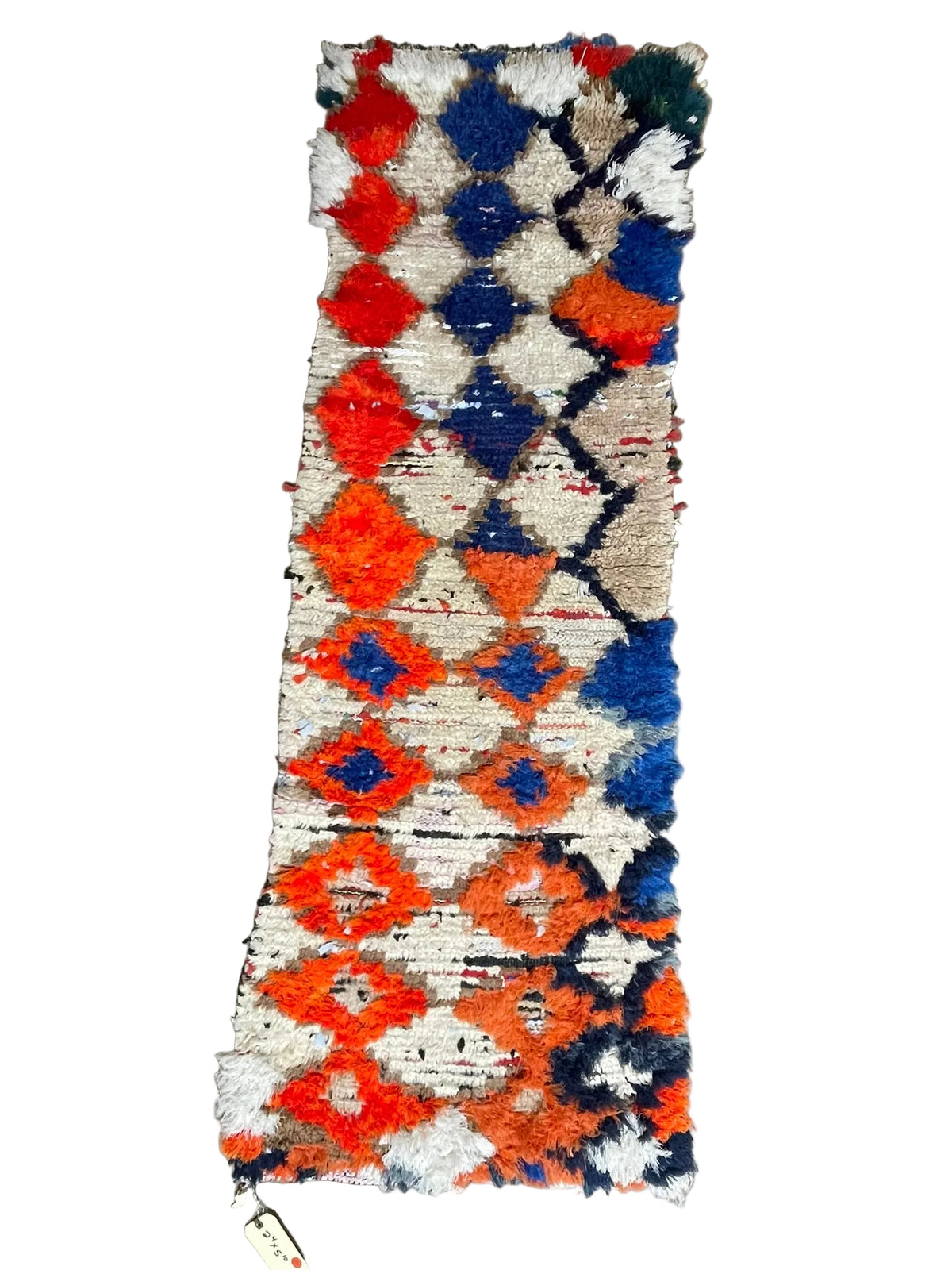 3142 Morocco / Boujad / Central Morocco / Ivory / Orange / Red / Cobalt / Black