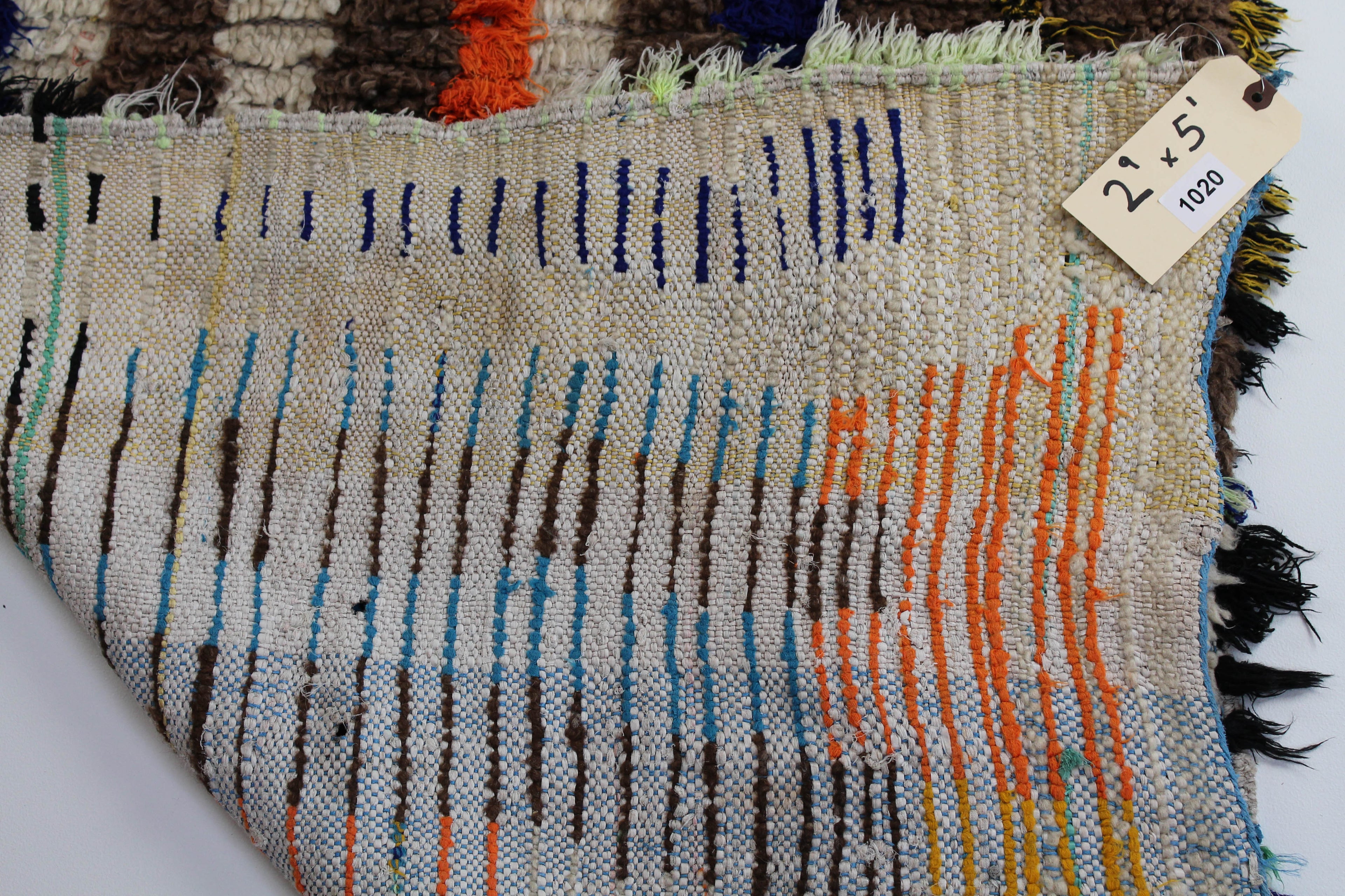 1020 HighAtlas with brown/cream/orange/blue multi-color stripes Pattern
