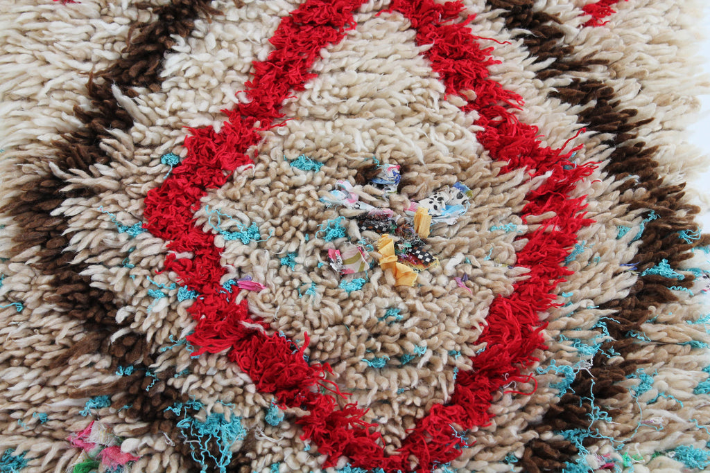 1032 Moulouya with tan w red and brown diamonds and multi-color spots Pattern