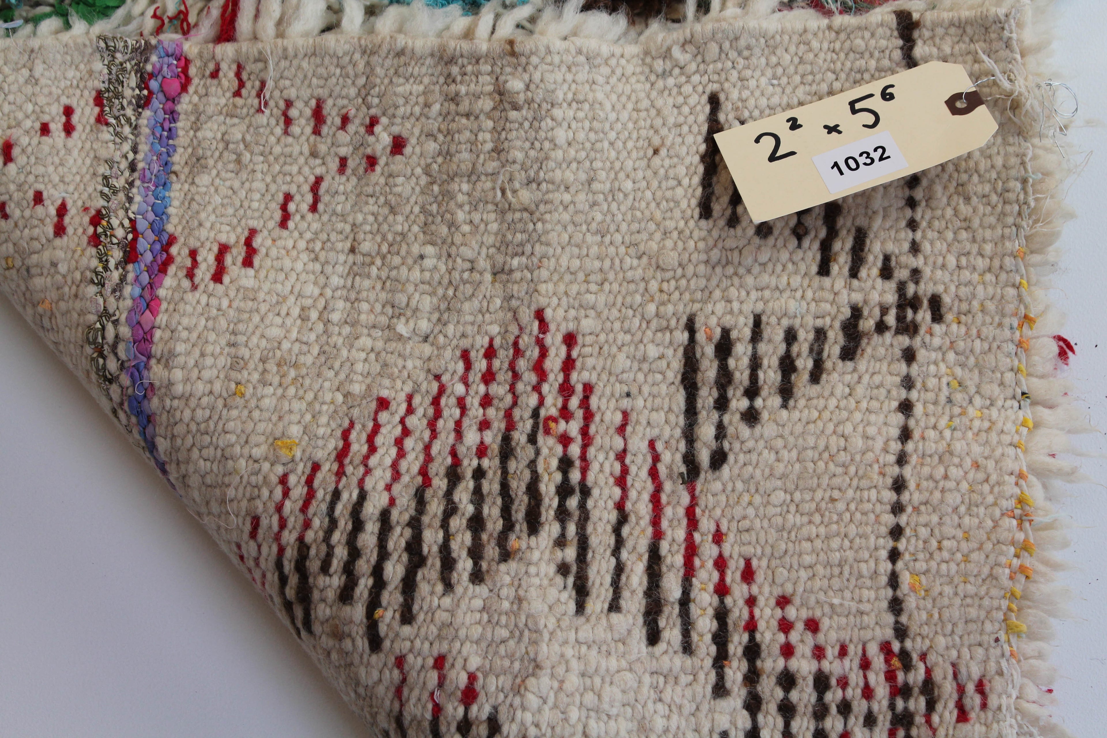 1032 Moulouya with tan w red and brown diamonds and multi-color spots Pattern