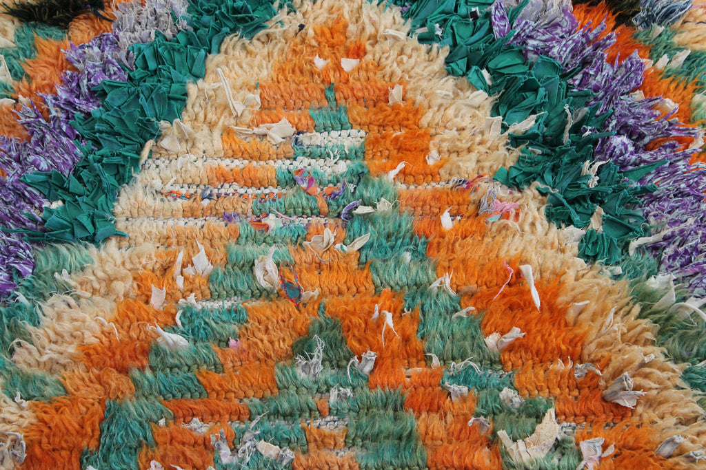 1036 Moulouya with green/orange V pattern w multi-color frills Pattern (P17)