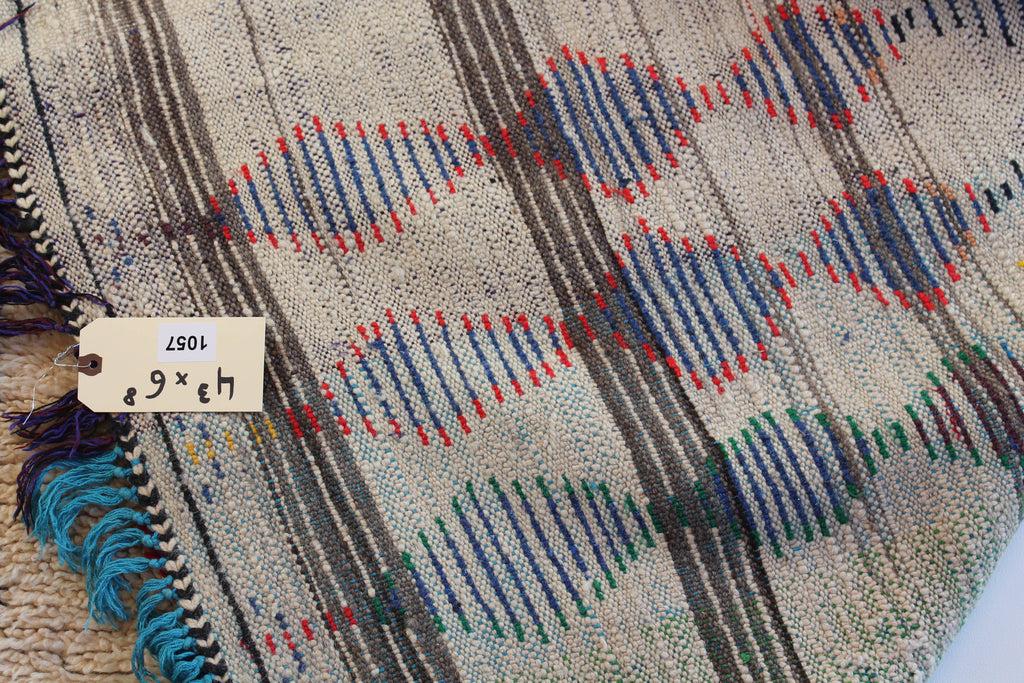 1057 Azilal with Taupe/Green/Blue/Red/Yellow/Purple/Black Diamonds Pattern