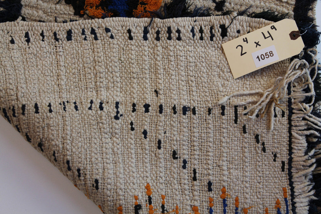 1058 HighAtlas with Taupe/NavyBlue/Orange Diamonds and slats Pattern (P18)