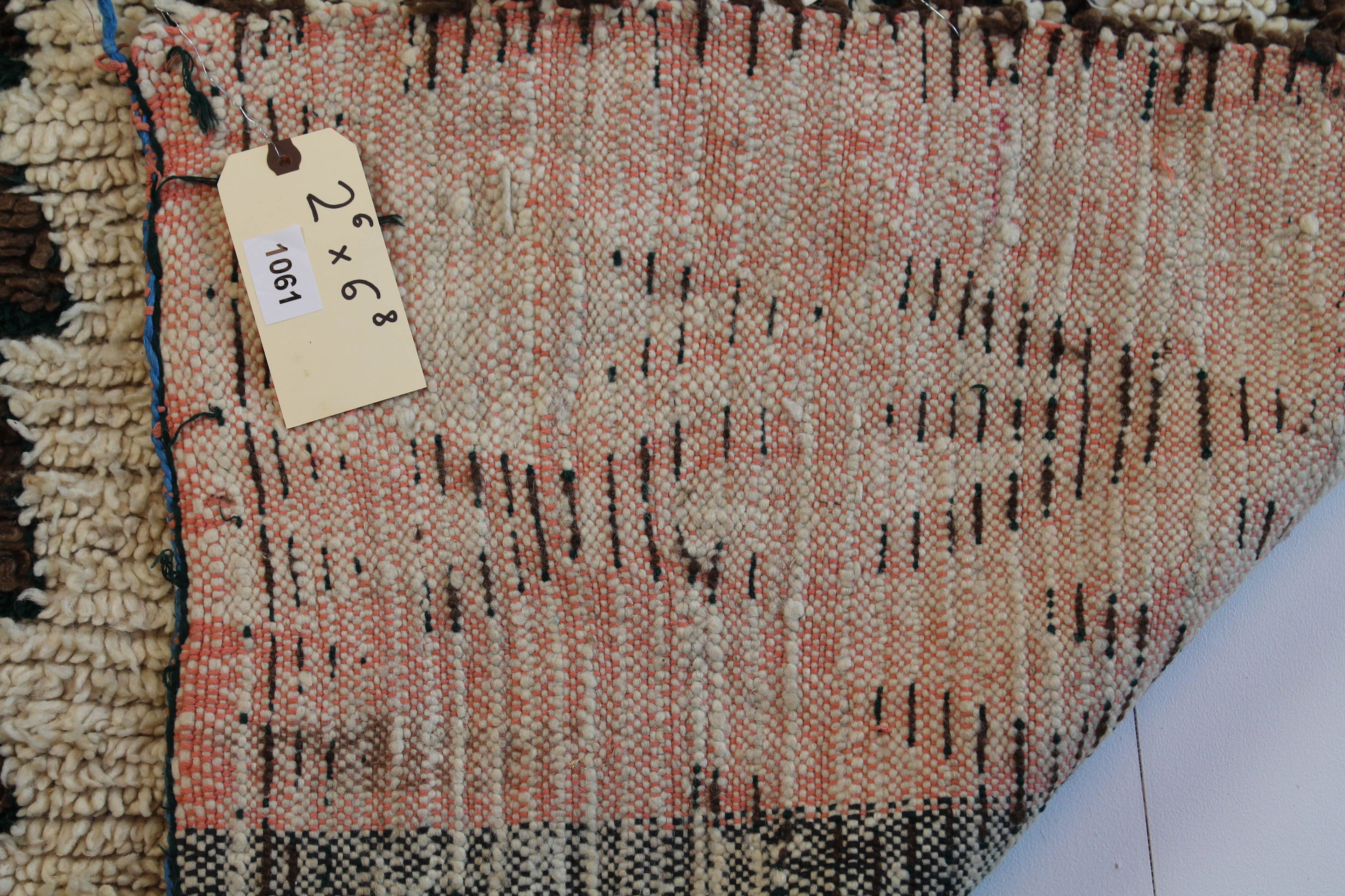 1061 HighAtlas with Taupe/Brown/Green Diamonds and X's Pattern (P20)