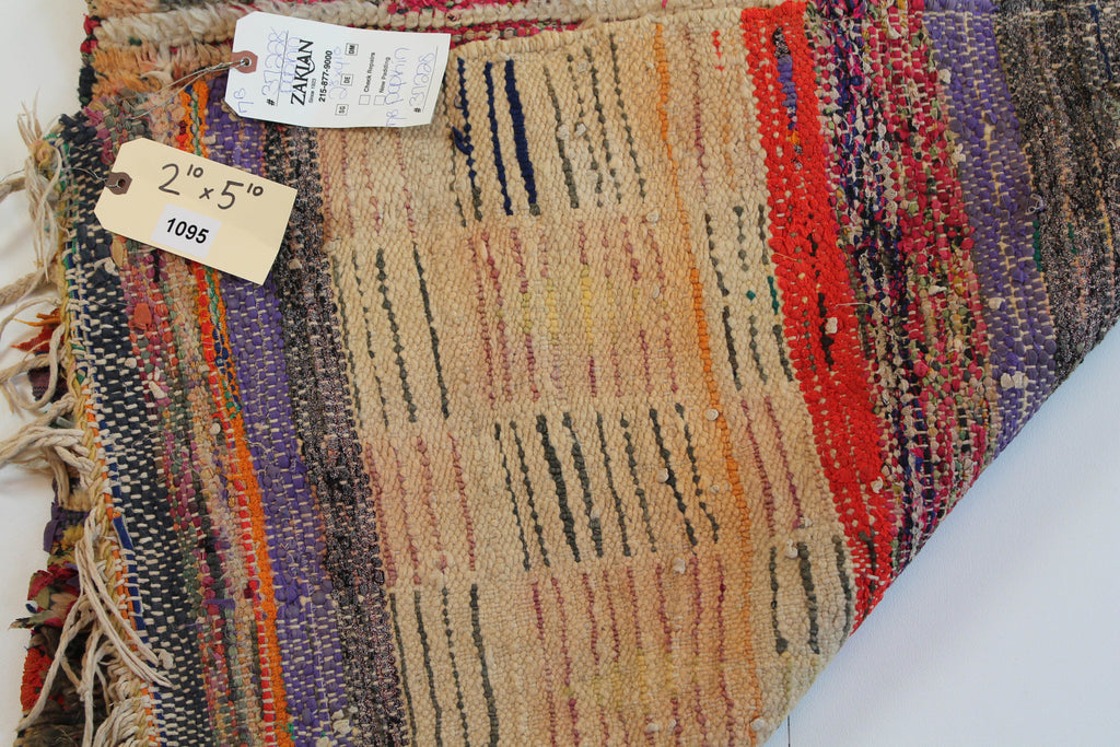 1095 Boujad with Multi-color/Black/Orange Squares Pattern