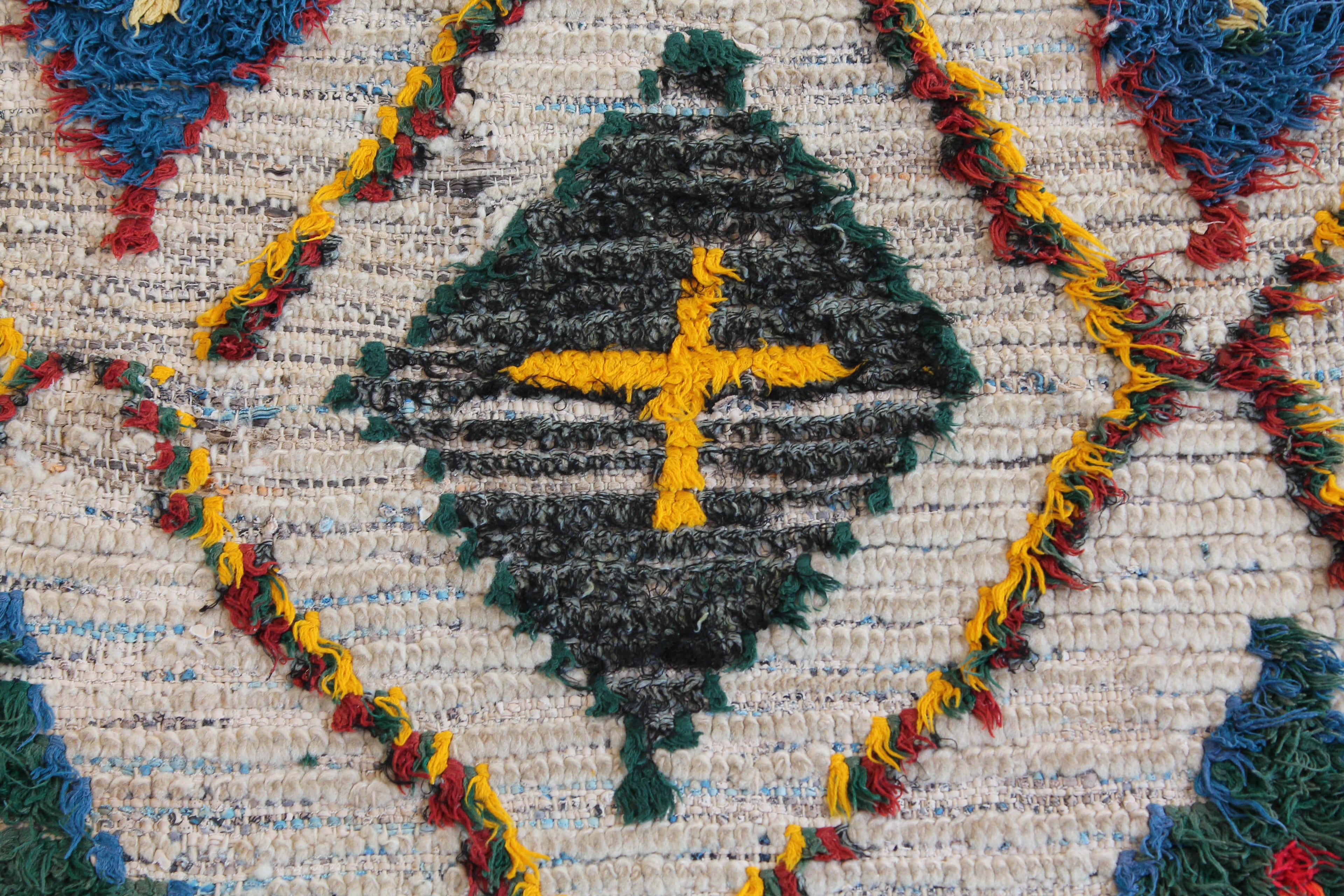 1126 HighAtlas with Taupe/Blue/Red.Green/Charcoal Diamonds and Crosses Pattern (P5)
