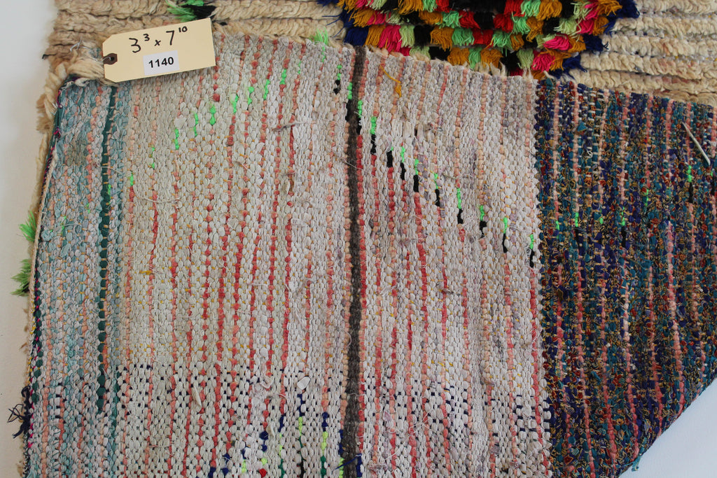 1140 Open East with Taupe/Pink/Red/Purple/Yellow/Black Diamonds and Zig-Zags Pattern