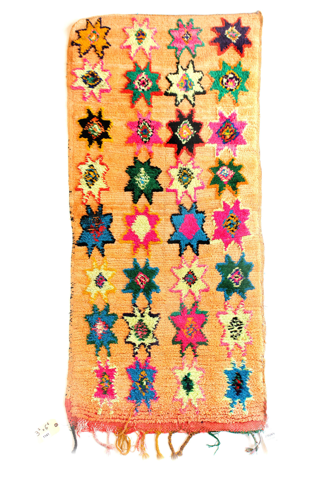 1141 Boujad with LightRed/Pink/Green/Blue/Black/Orange Stars Pattern