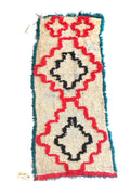 1144 Open East with Taupe/Red/Black/Blue-Green Square-Like Pattern Pattern (P8)