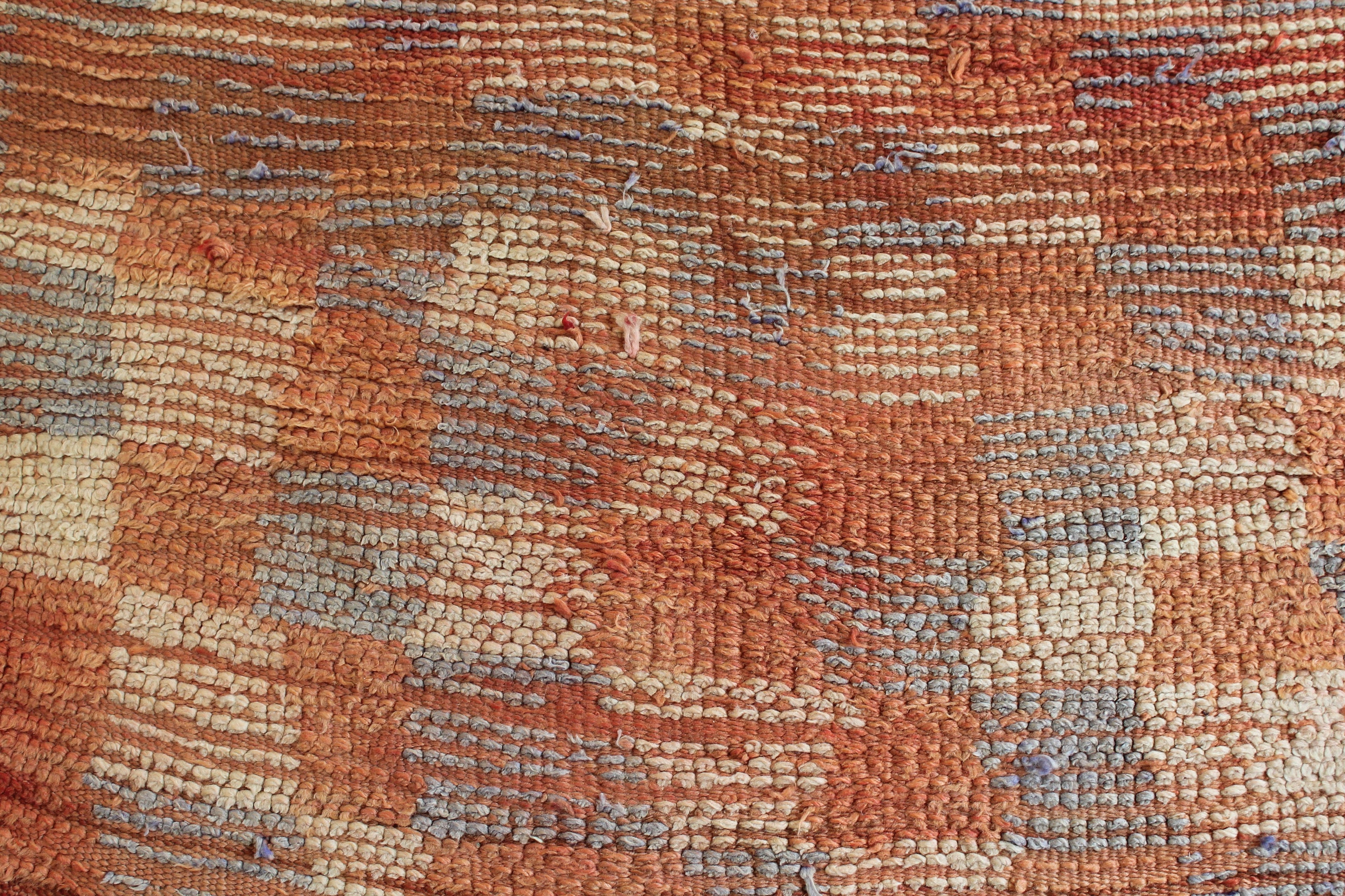 1146 Boujad with Taupe/Red/Blue Squares Pattern - 4'10" x 7'