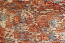 Load image into Gallery viewer, Boujad with Taupe/Red/Blue Squares Pattern - 4&#39;10&quot; x 7&#39;