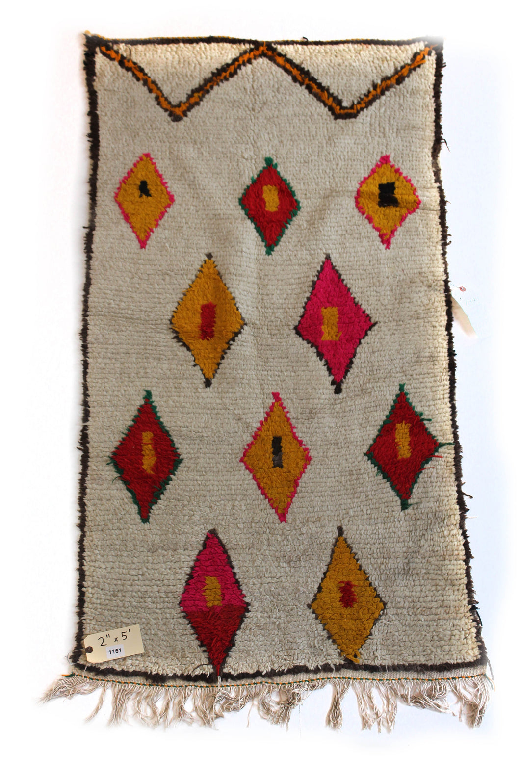 1161 Moulouya with Taupe/Pink/Yellow/Red Diamonds Pattern