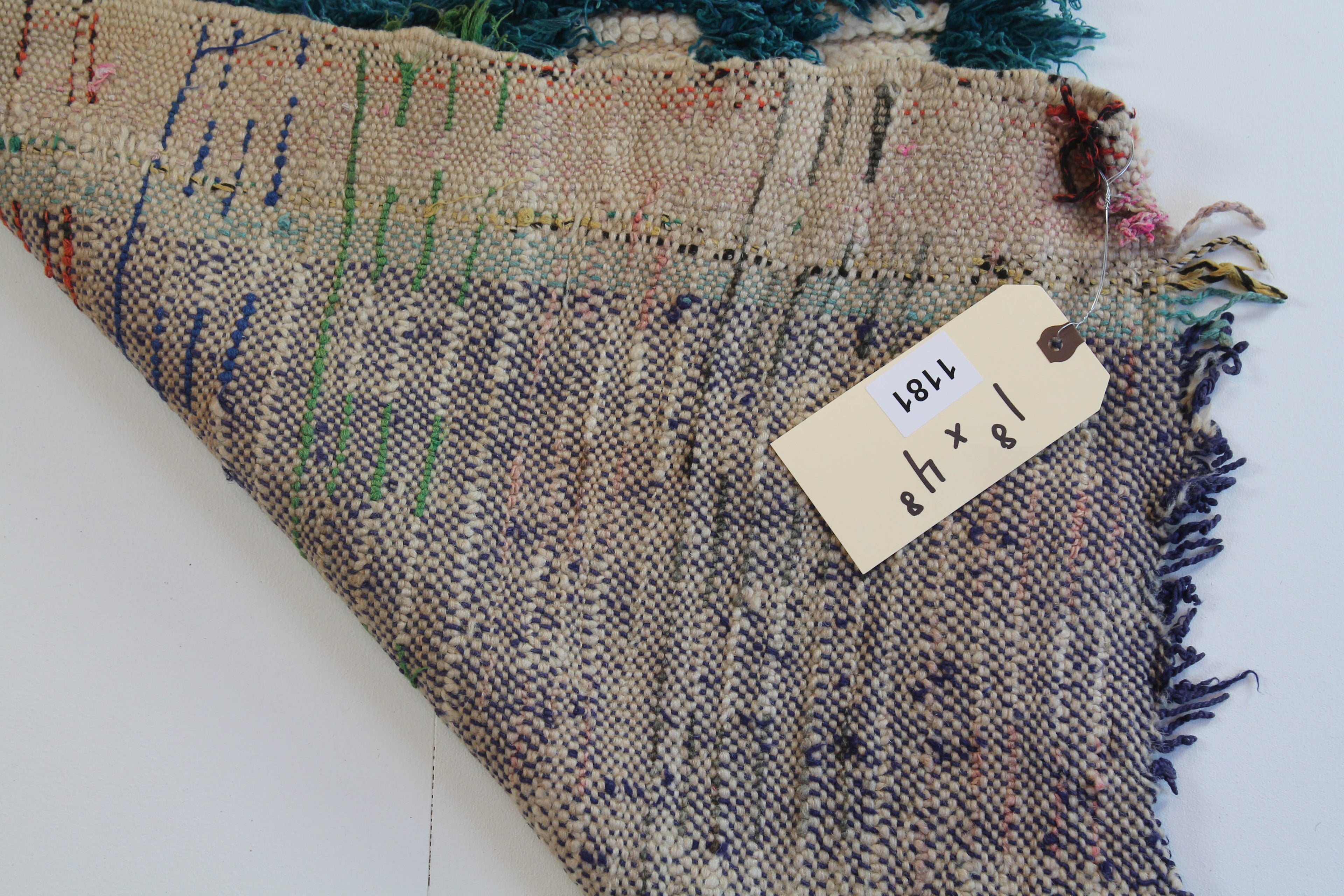 1181 HighAtlas with Taupe/Green/Turquoise/Blue/Red/Black/Charcoal/Pink Squares Pattern