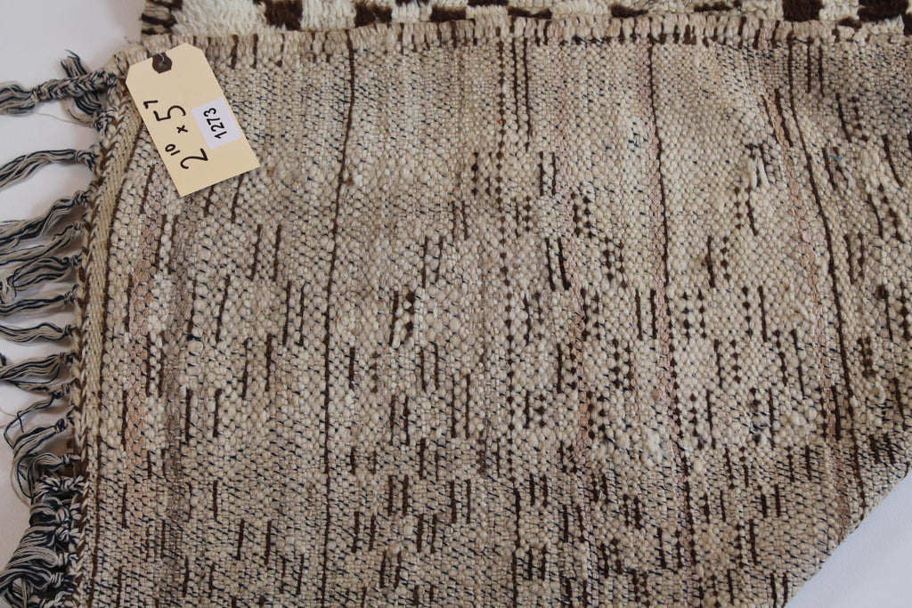 1273 HighAtlas with Taupe/Brown Checkered Triangles Pattern