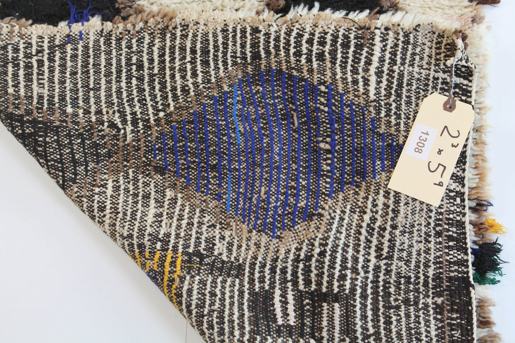 1308 Moulouya with Taupe/Black/Yellow/Blue Diamonds and Other Shapes Pattern