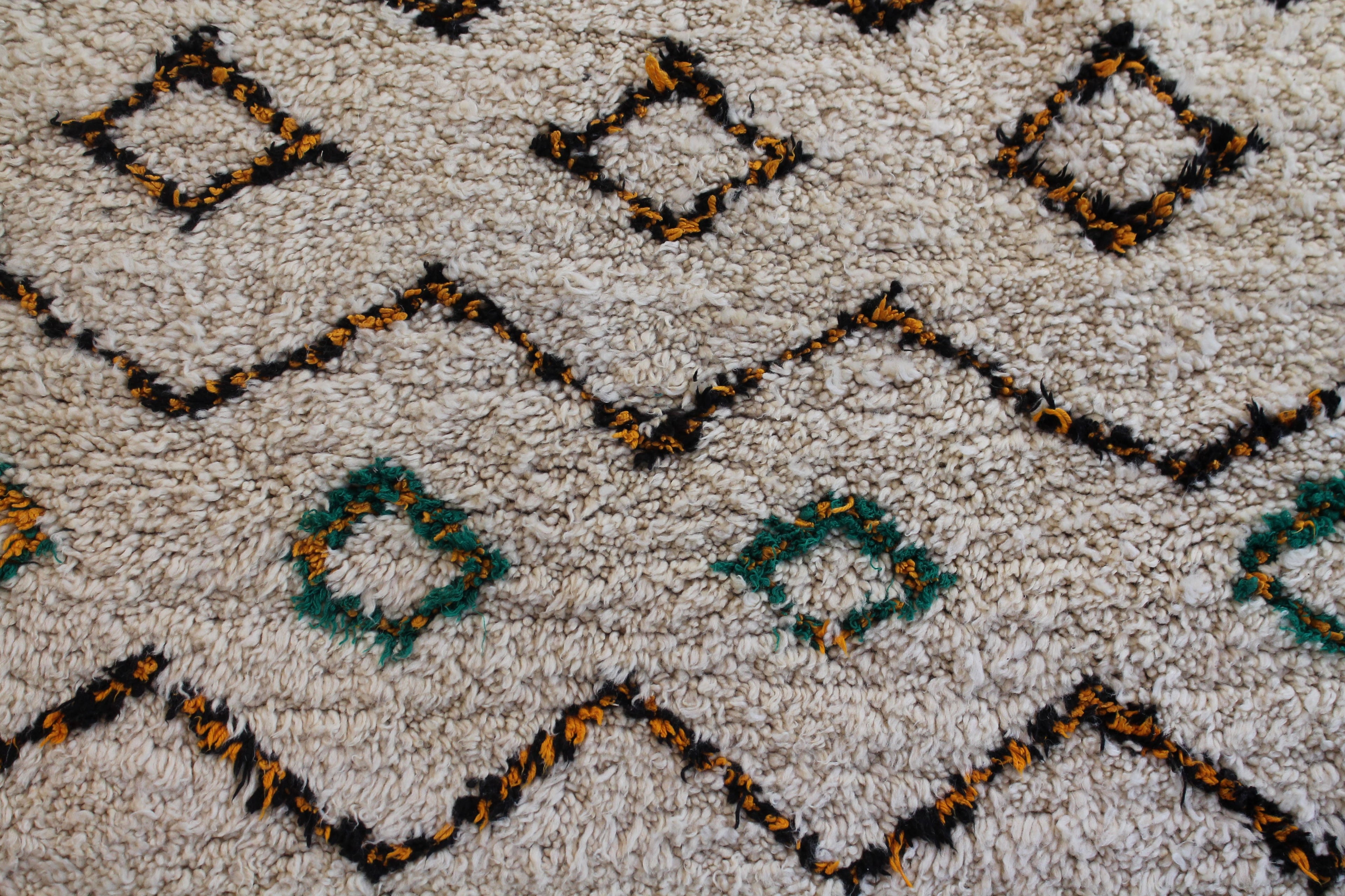 1321 Moulouya with Taupe/Black/Green/Orange Diamonds/ Zig-Zags/ Crosses Pattern