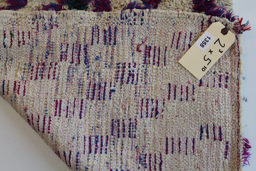1358 Open East with Taupe/Magenta/Pink/Red/Purple/Turquoise/Green Checkered Pattern