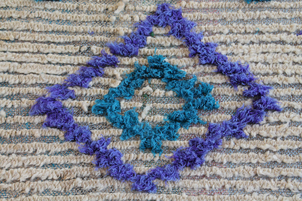 1365 Moulouya with Taupe/Green/Blue/Turquoise/Purple Diamonds and Dots Pattern