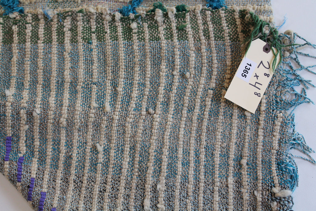 1365 Moulouya with Taupe/Green/Blue/Turquoise/Purple Diamonds and Dots Pattern