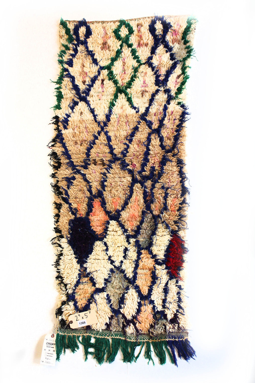 1366 HighAtlas with Taupe/Peach/Blue/Black/Red/Green Diamonds Pattern