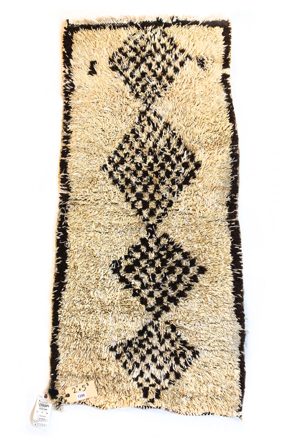 1390 Moulouya with Taupe/Brown Checkered Diamonds Pattern