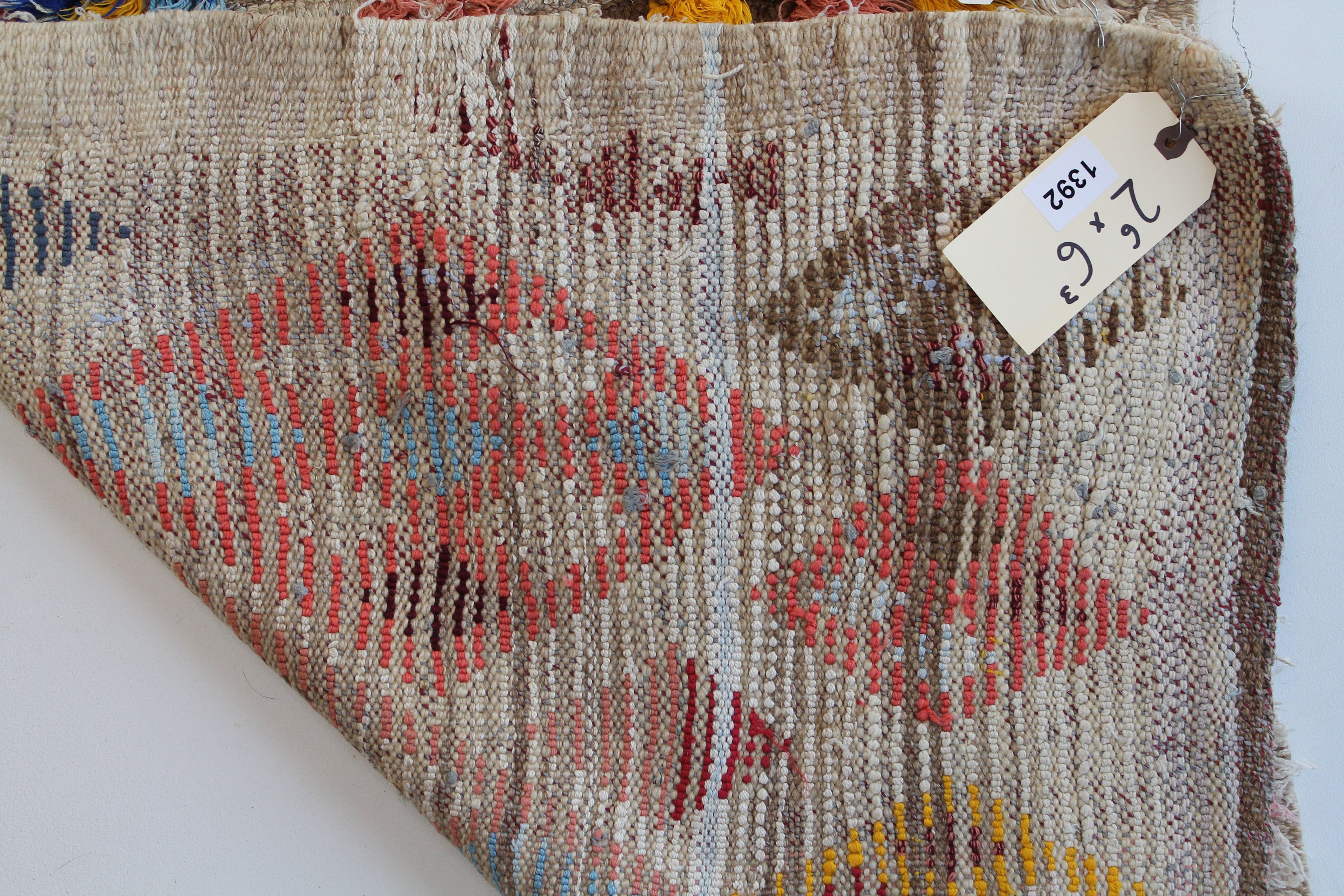 1392 HighAtlas with Taupe/Red/Blue/Pink/Yellow Diamonds Pattern