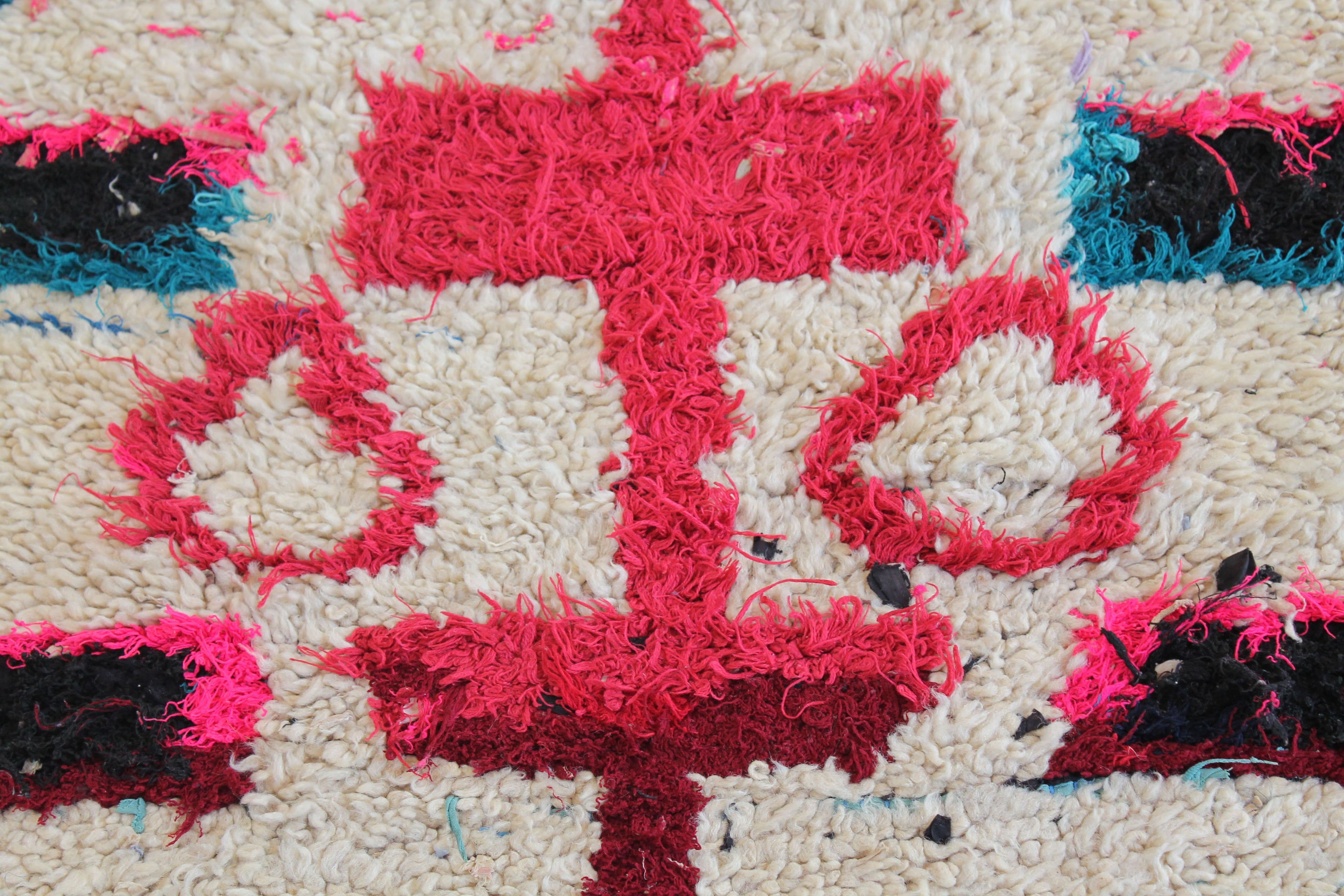 1396 HighAtlas with Taupe/Pink/Black/Blue Rectangles and Circles Pattern