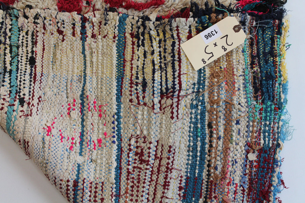 1396 HighAtlas with Taupe/Pink/Black/Blue Rectangles and Circles Pattern