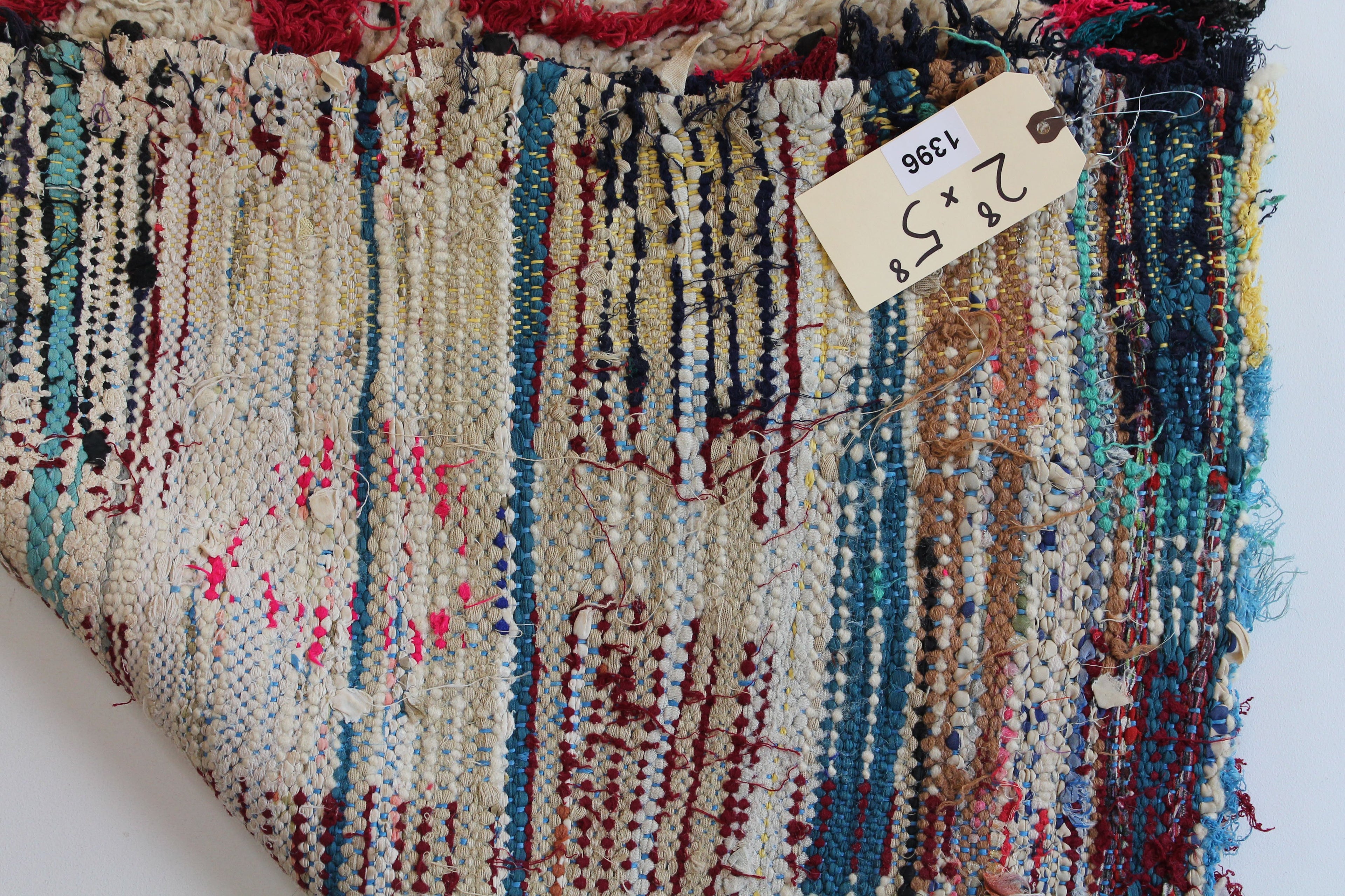 1396 HighAtlas with Taupe/Pink/Black/Blue Rectangles and Circles Pattern