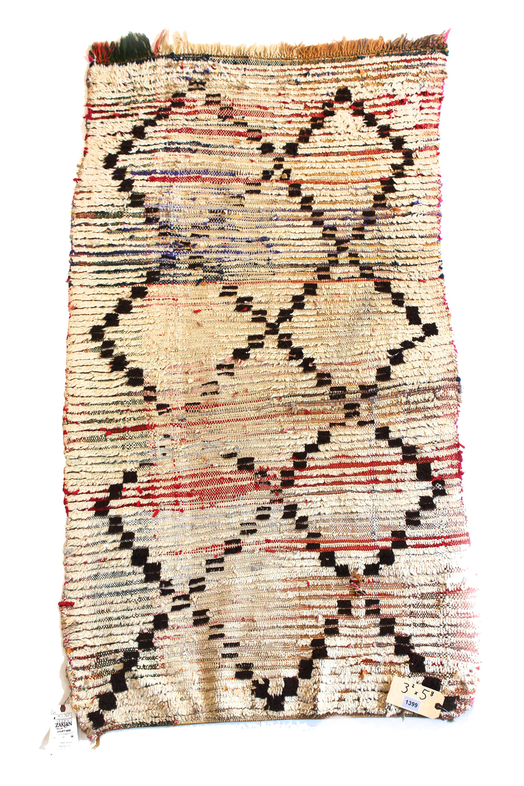 1399 Moulouya with Taupe/Brown/Red Diamonds Pattern